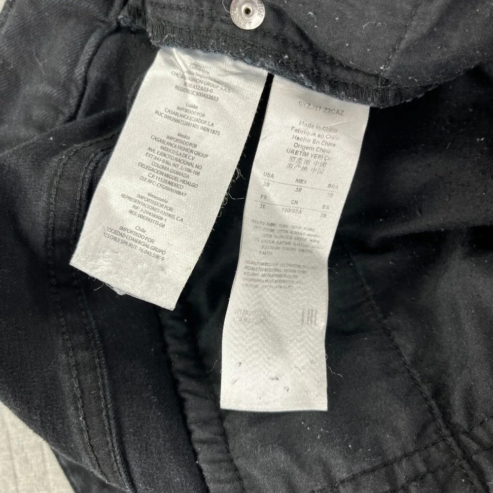 Armani Exchange Biker Pants Mens 38(37x32 Black Slim Fit Moto Ribbed Paneled